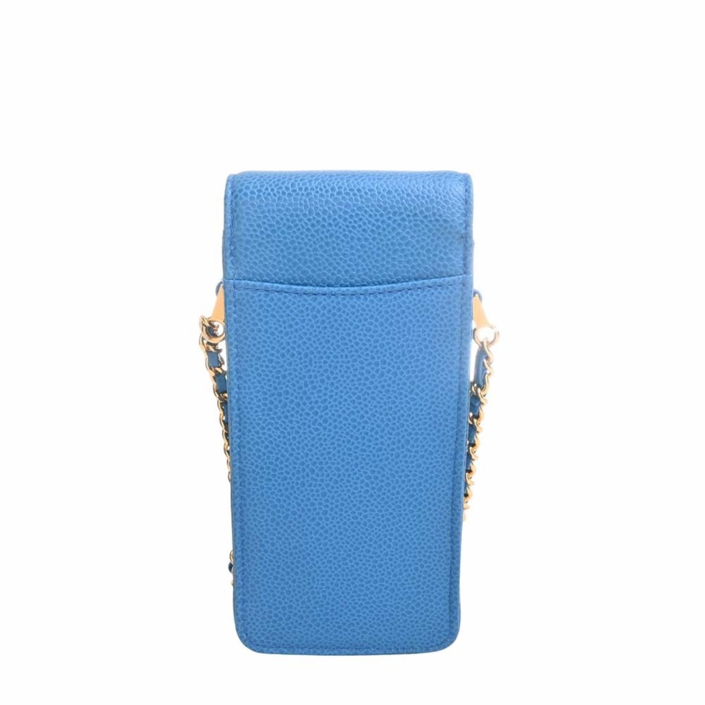 Luxury Chanel Leather Coco Mark Chain Phone Case Shoulder Bag Blue Ladies