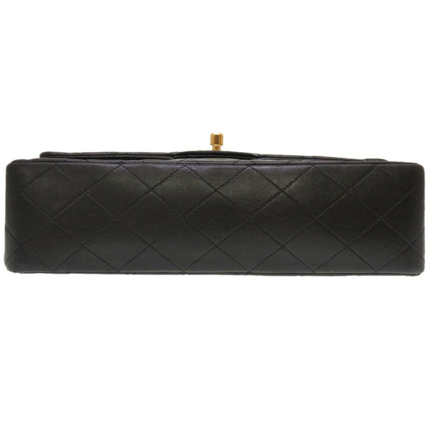 CHANEL Matelasse Lambskin Black Double Flap No.4 Gold Chain Shoulder Bag
