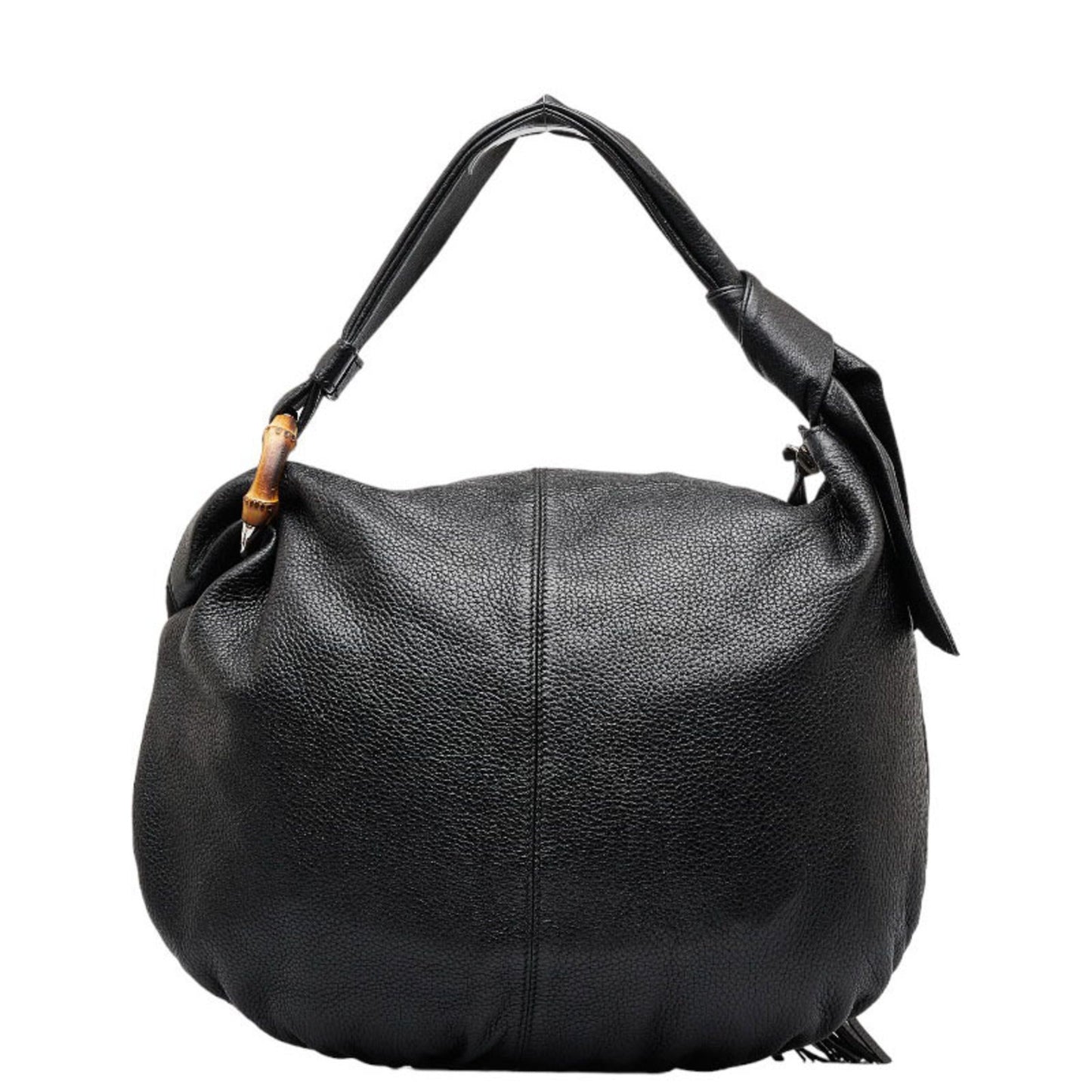 Luxury Gucci Bamboo Hobo One Shoulder Bag 232930 Black Leather Women's