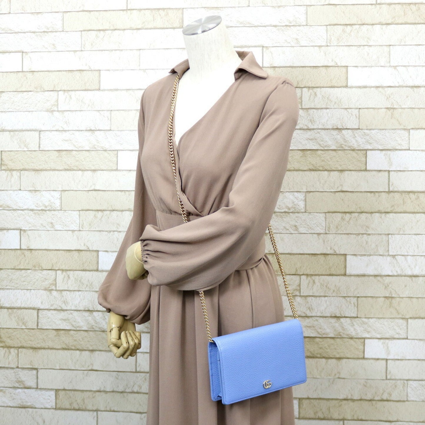 Luxury Gucci Shoulder Bag Marmont Chain Blue Ladies