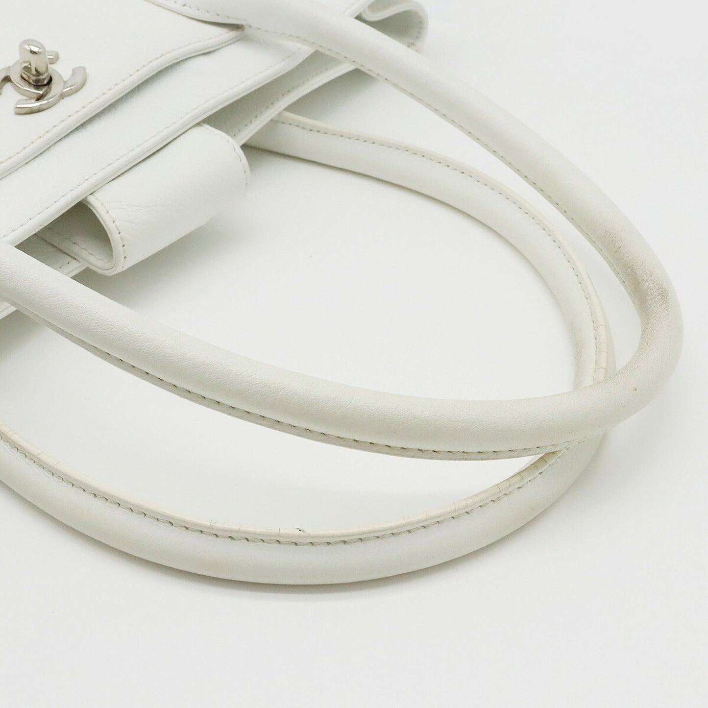 Luxury Chanel Executive Line Coco Mark Tote Bag Handbag White Shoulder A15206