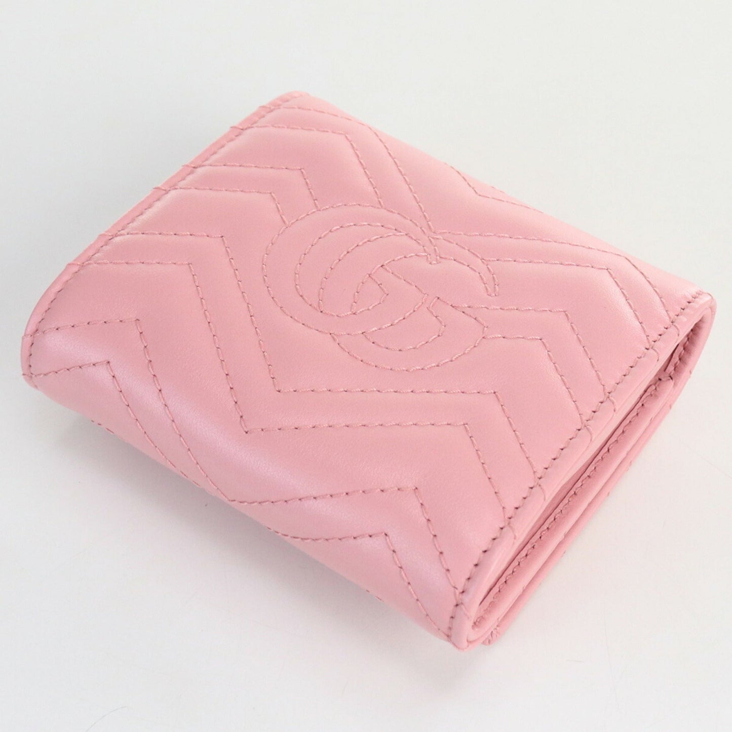 Luxury Gucci Bifold Wallet GG Marmont 598629 Leather Ladies