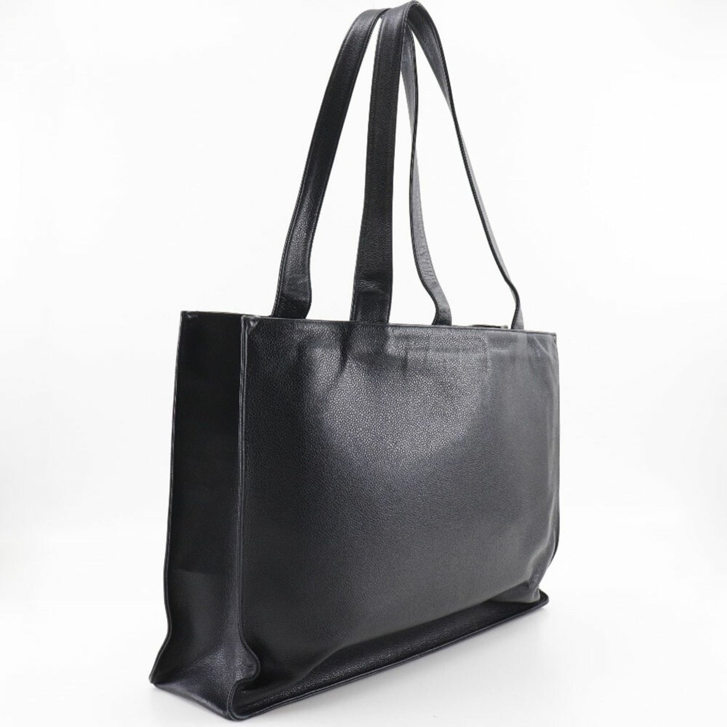 Luxury Chanel Coco Mark Matte Caviar Skin Black Women's Tote Bag
