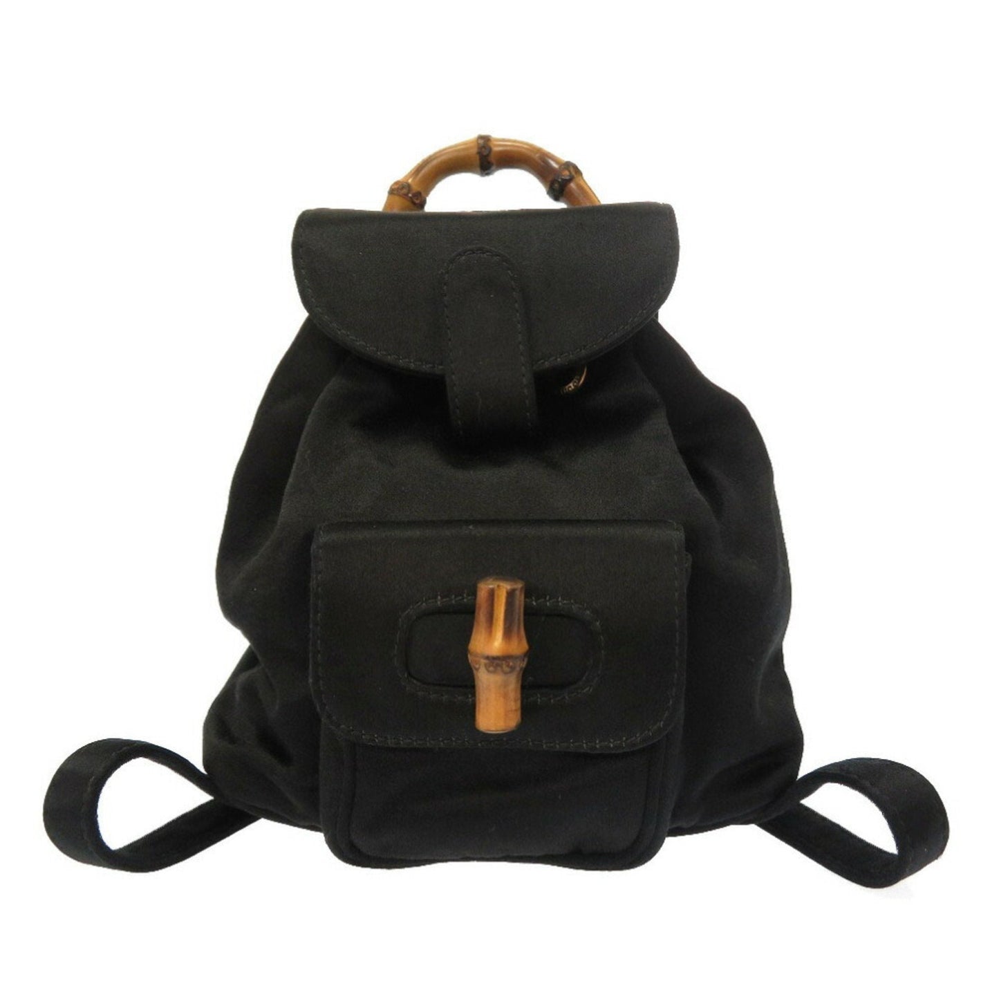 Luxury Gucci Bamboo Satin Black 005 4781 0319 Rucksack Backpack Bag 0059 GUCCI