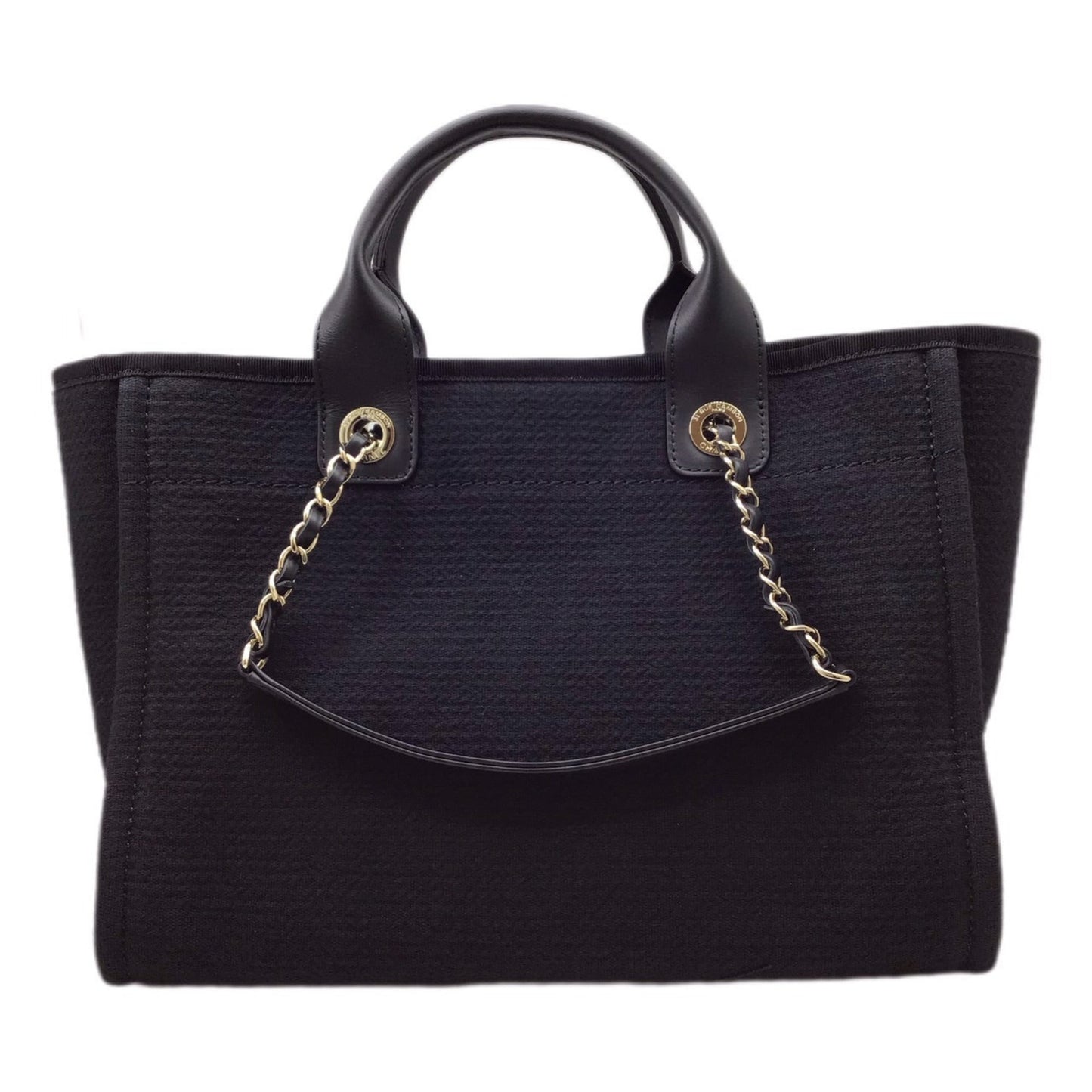 Luxury Chanel Deauville AS3257 Black Tote Bag Handbag Shoulder Women Men Unisex