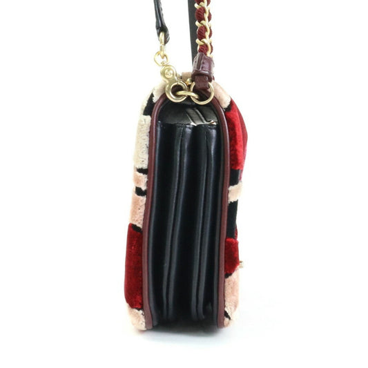 Luxury Chanel Shoulder Bag Crossbody Camellia Coco Mark Velvet/Leather Multicolor/Black Gold Ladies