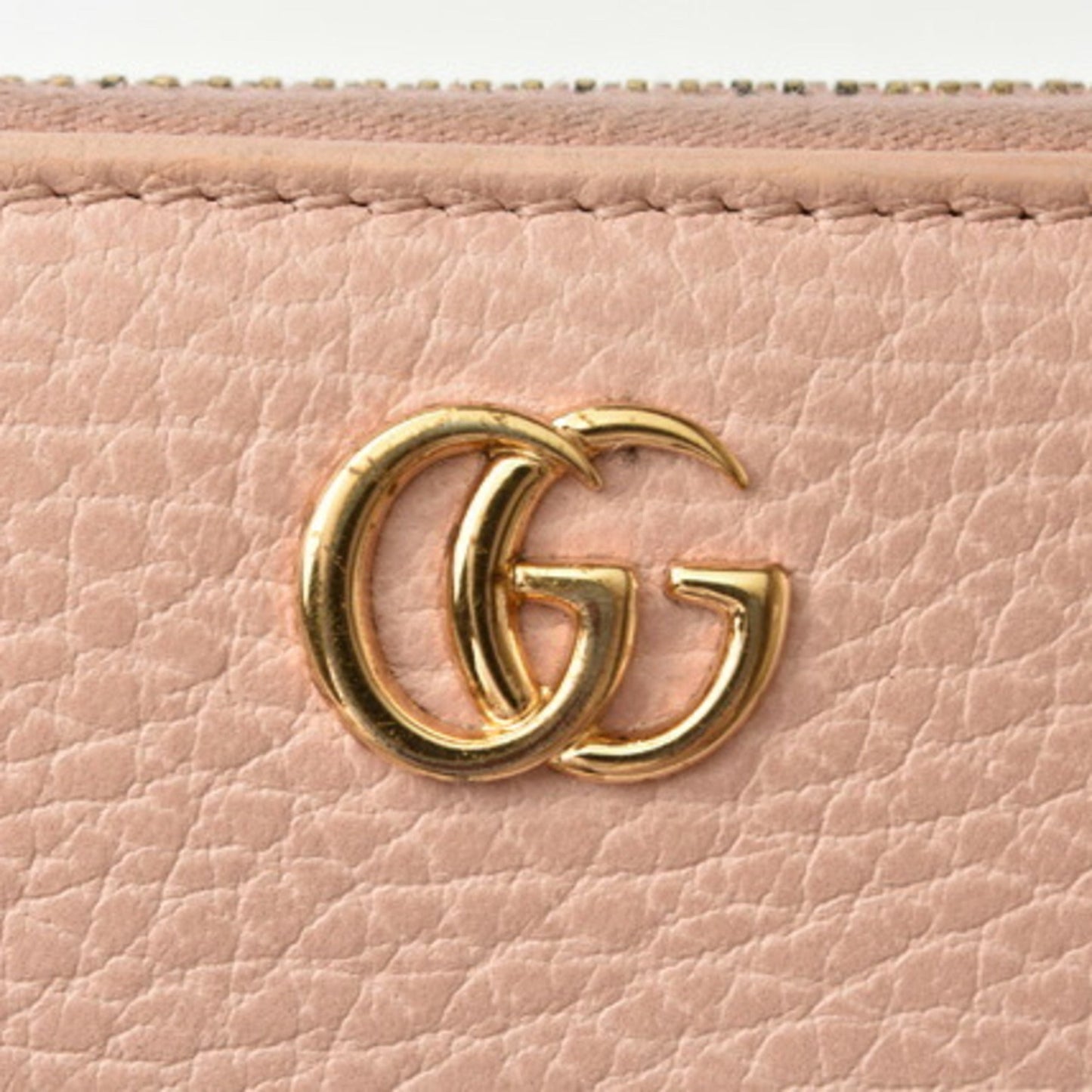 Luxury Gucci Wallet Luxury Gucci Long / Petit Marmont Leather Pink Beige Round 456117