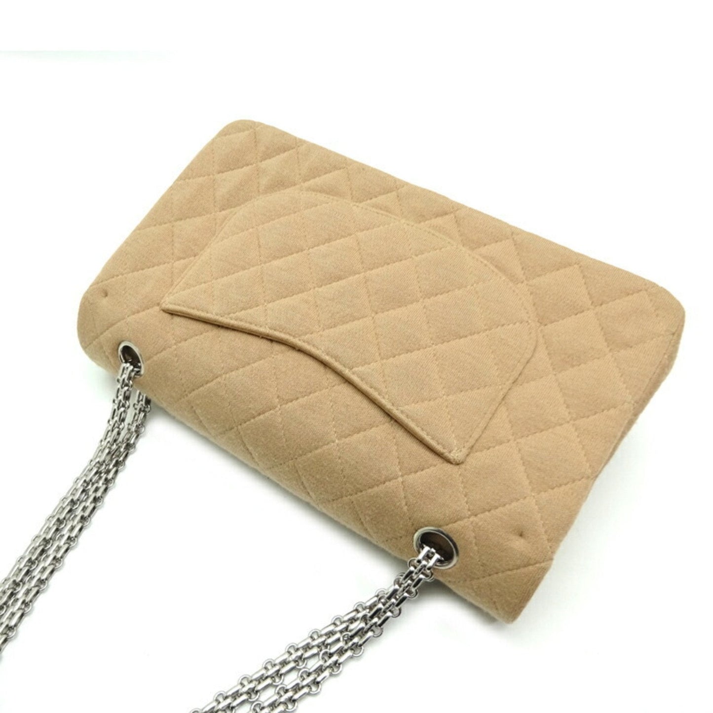 Luxury Chanel Matelasse 25 Chain Shoulder Women's Bag AO1112 Fabric Beige x