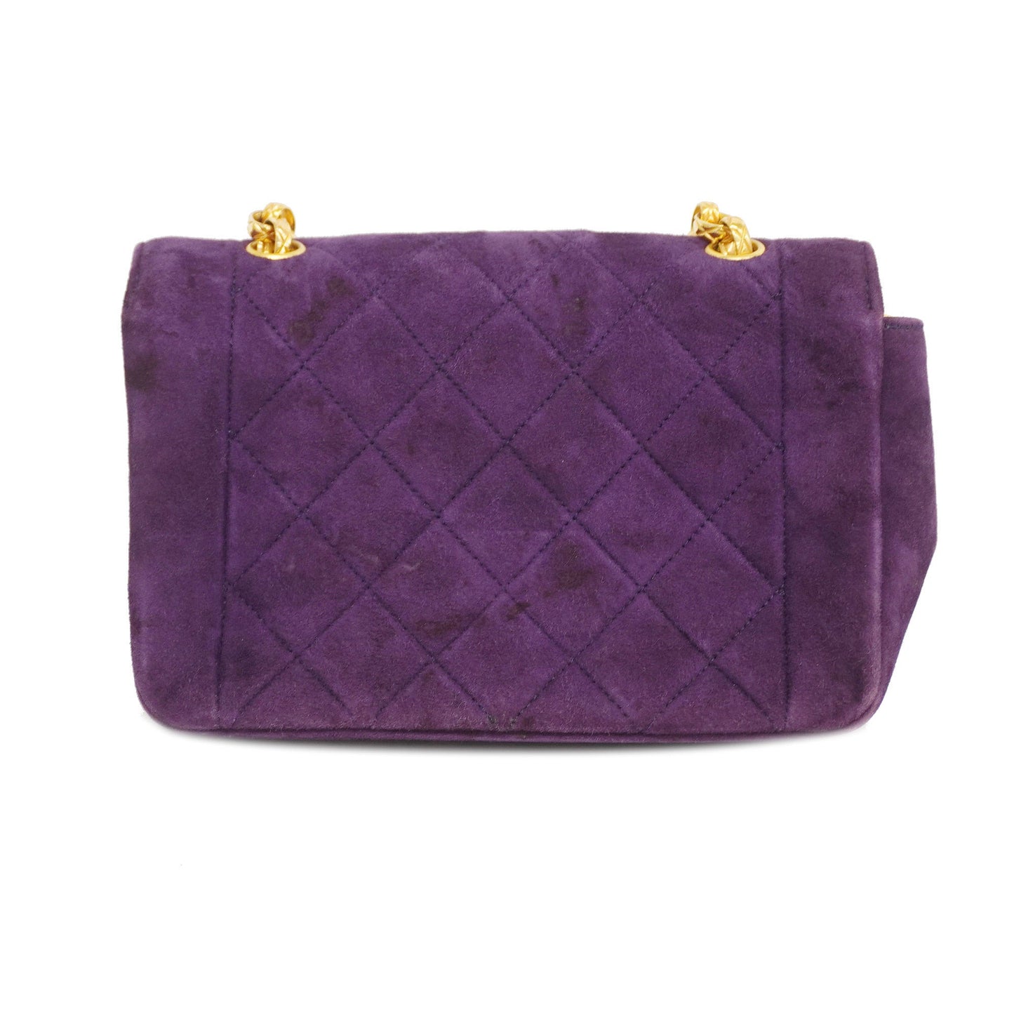 CHANEL[3bd3918-g]  Matelasse Diana Flap Chain Shoulder Suede Shoulder Bag Purple
