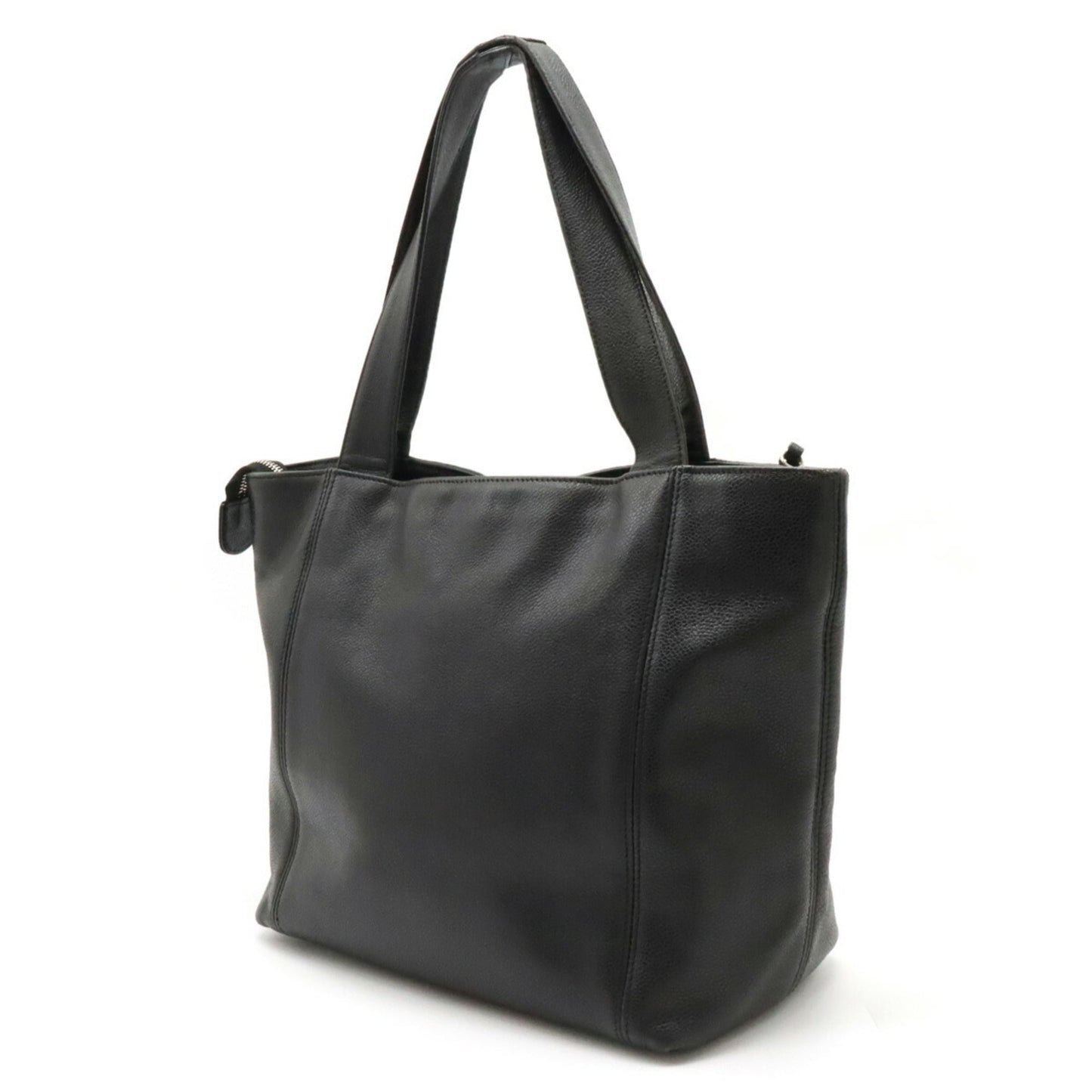 Luxury Chanel here mark tote bag shoulder caviar skin black