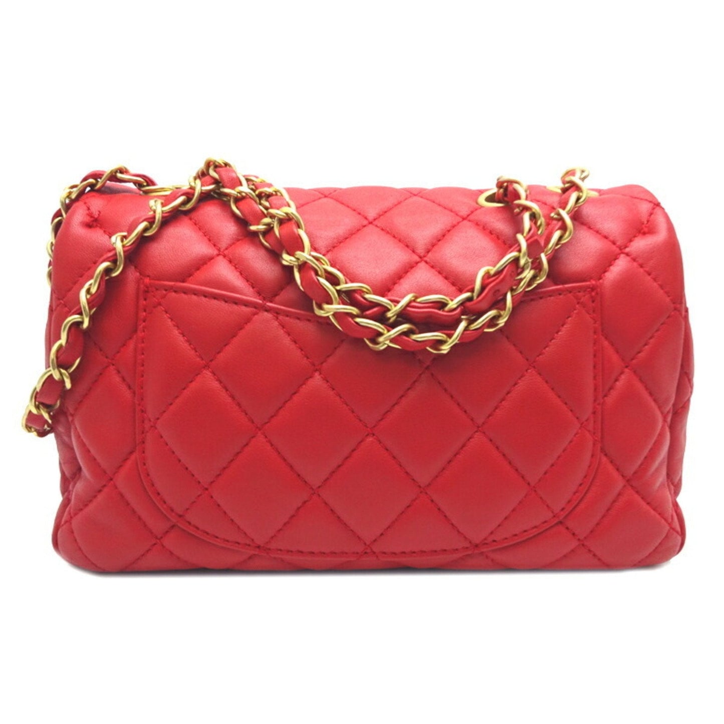 Luxury Chanel Matelasse 23 Chain Shoulder Women's Bag Lambskin Red