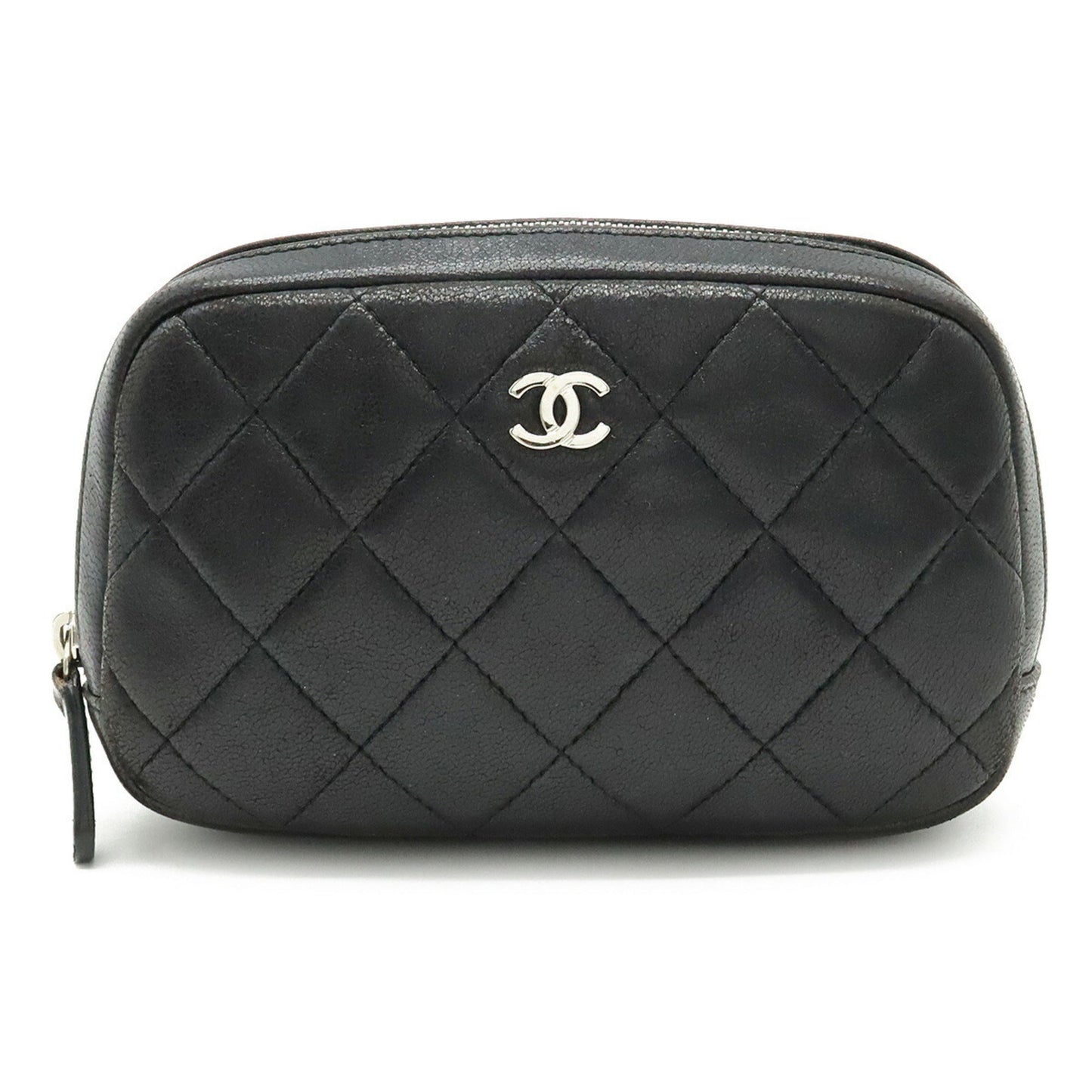 Luxury Chanel Matelasse Cocomark Multi Pouch Lambskin Leather Black A80909