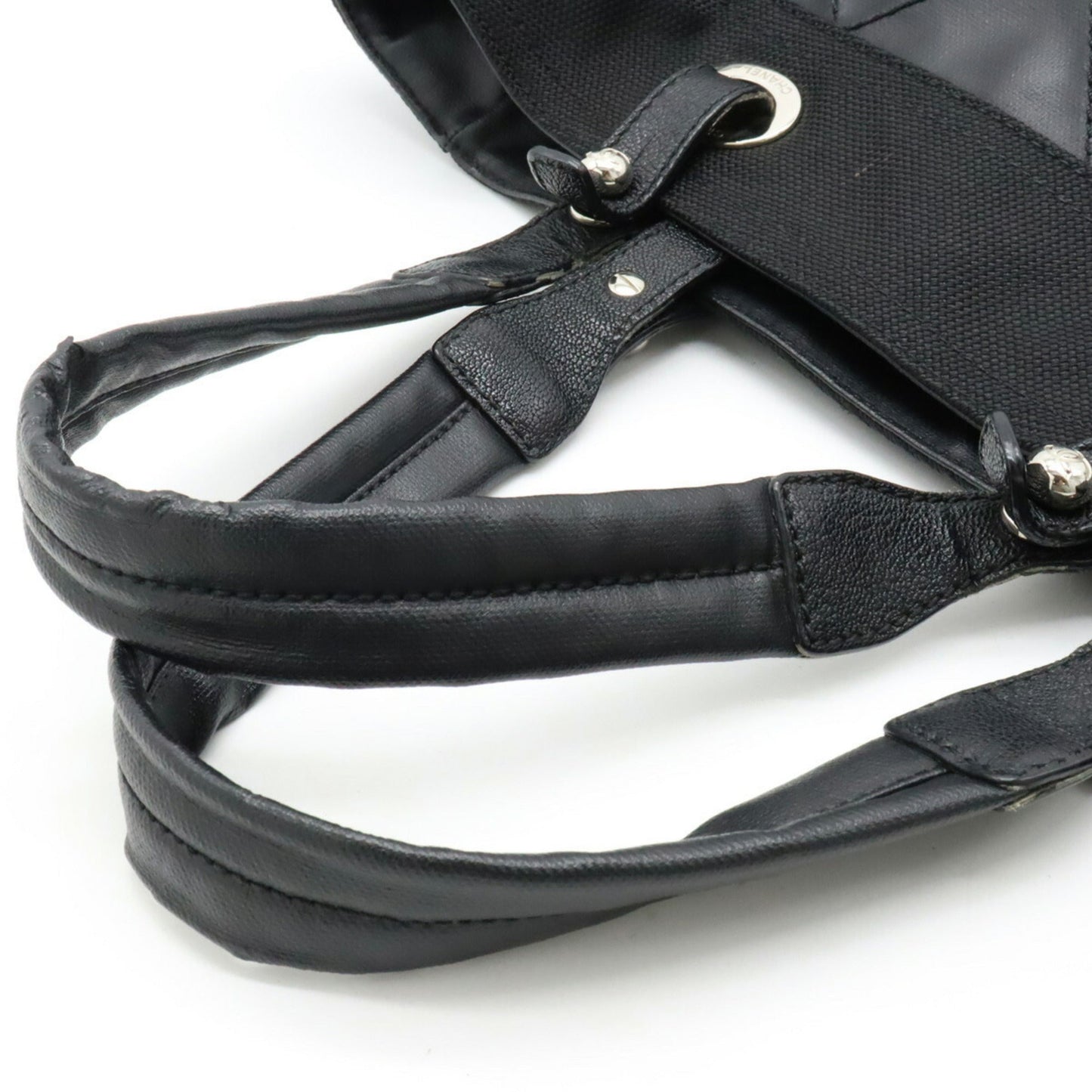 Luxury Chanel Paris Biarritz Tote MM Bag Handbag Coated Canvas Black A34209