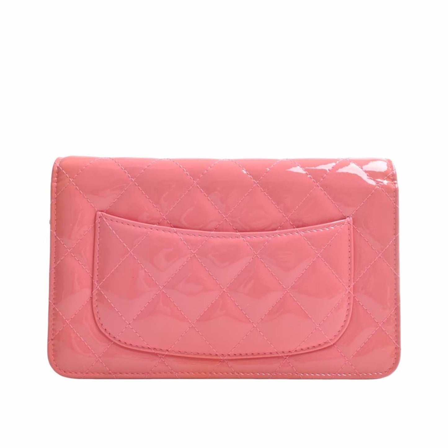 Luxury Chanel Patent Matelasse Coco Mark Chain Shoulder Long Wallet A33814 Pink Ladies