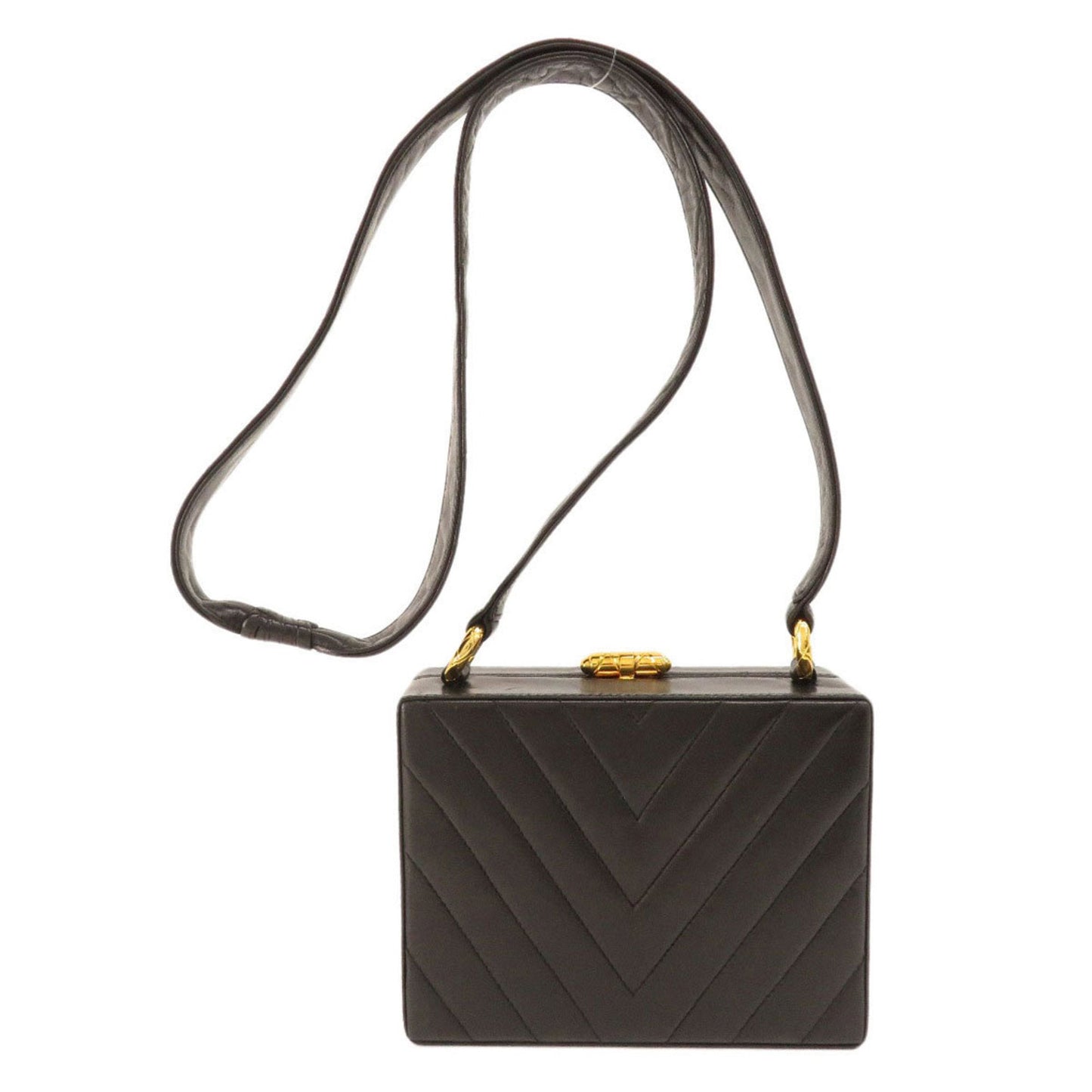 Luxury Chanel V Stitch Coco Mark Shoulder Bag Lambskin Women's