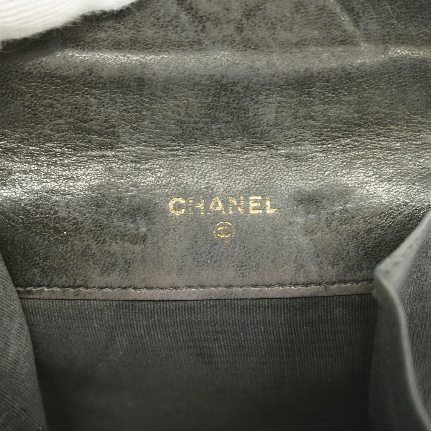 CHANELAuth  Bicolor Gold Metal Fittings Lambskin Coin Purse/coin Case Black