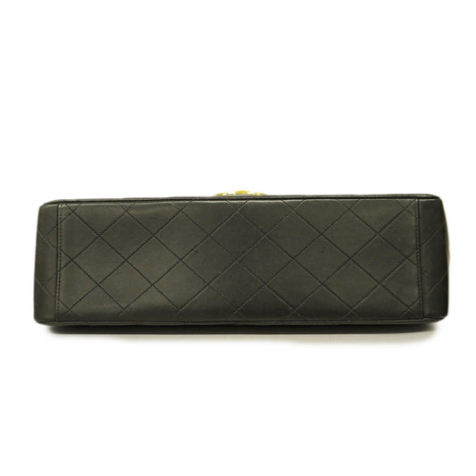 CHANEL  Big Matelasse W Chain Women's Leather Shoulder Bag Black