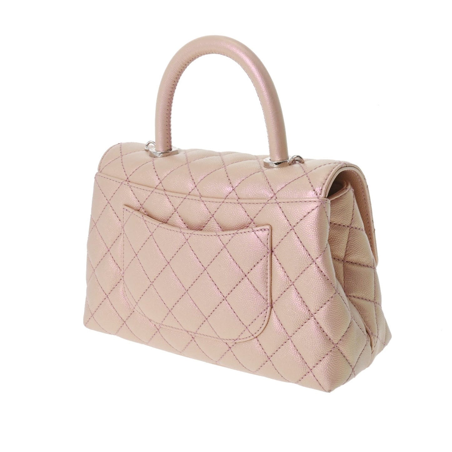 Luxury Chanel Matelasse XS Metallic Pink Gradient Metal Fittings Women's Caviar Skin Bag