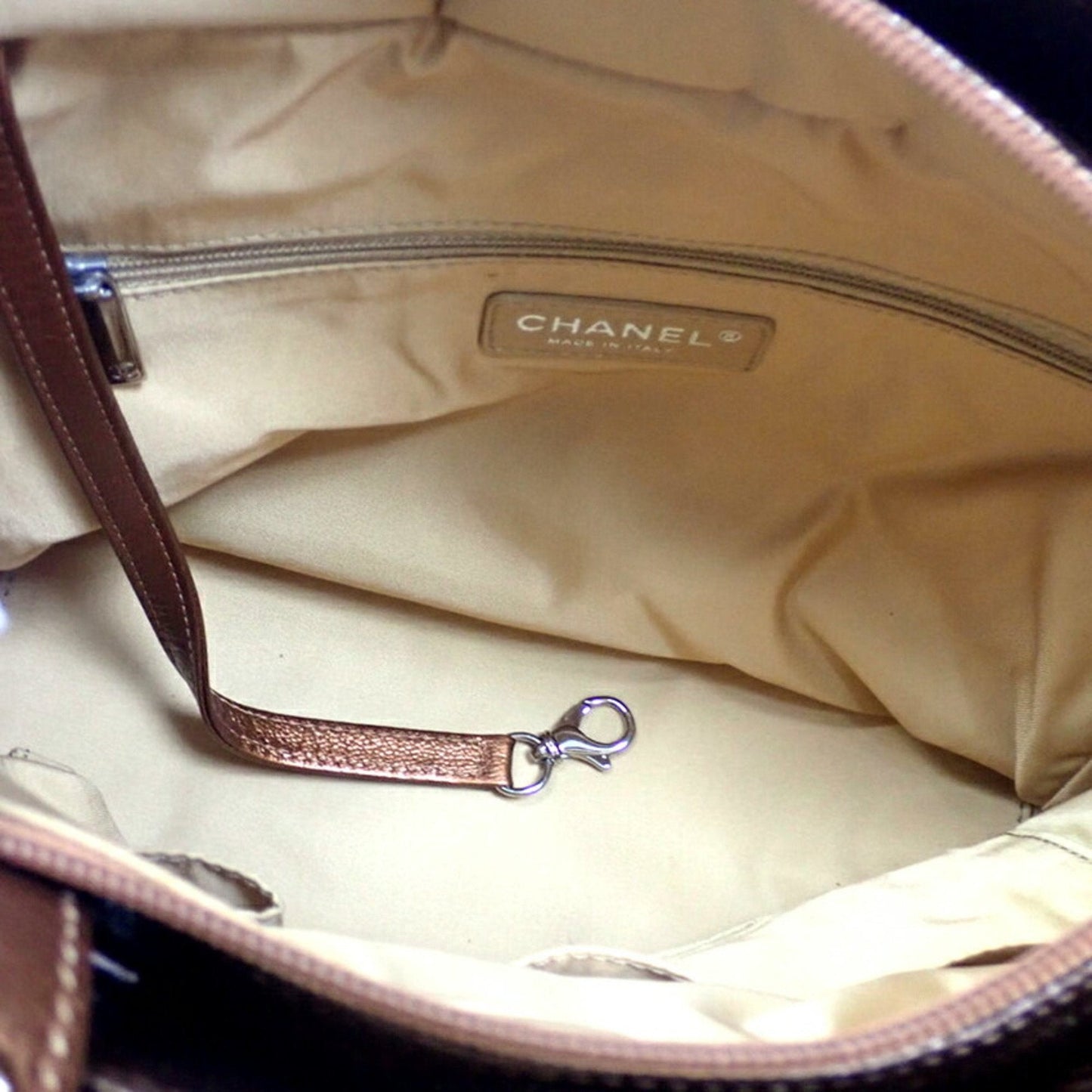 Luxury Chanel Paris Biarritz coated canvas hand tote bag