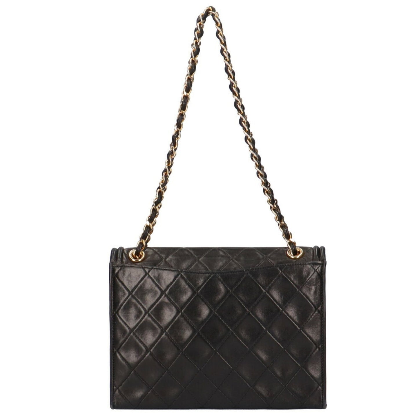 Luxury Chanel chain matelasse shoulder bag lambskin black ladies