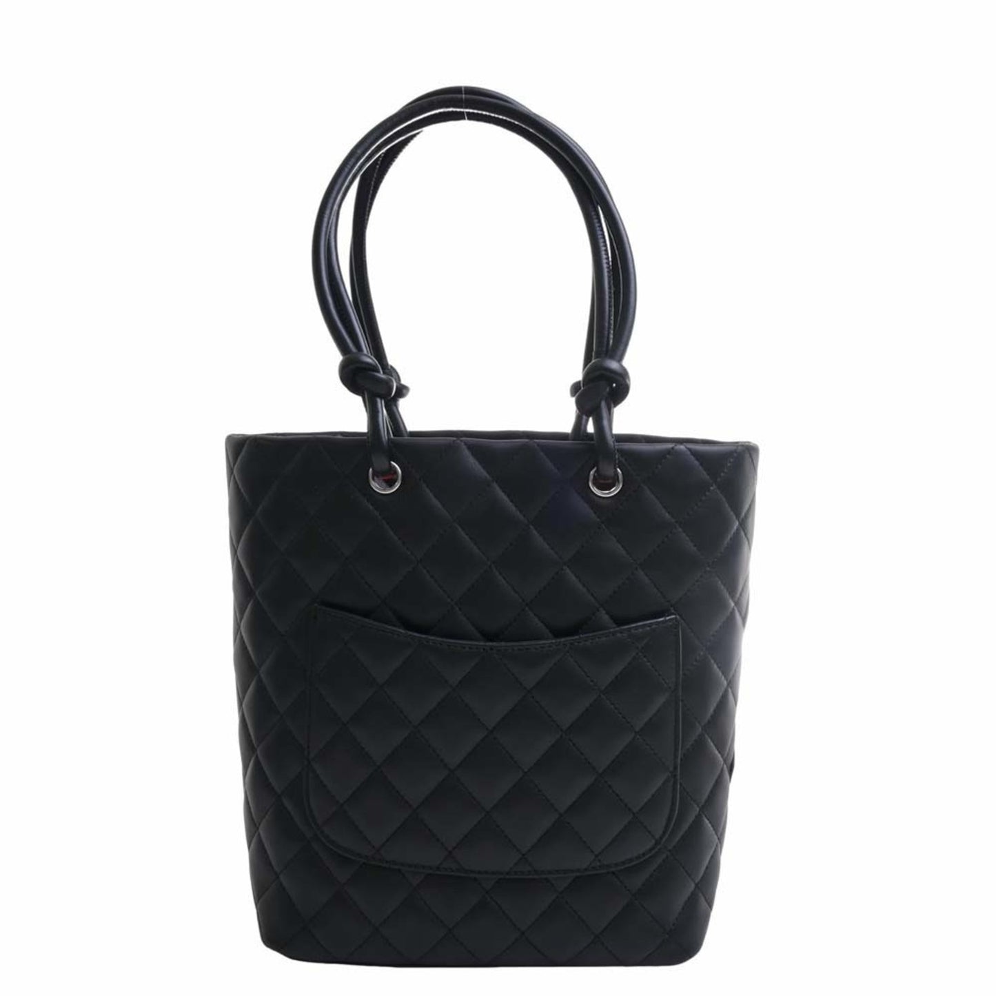 Luxury Chanel Leather Cambon Coco Mark Small Tote Bag Black Ladies