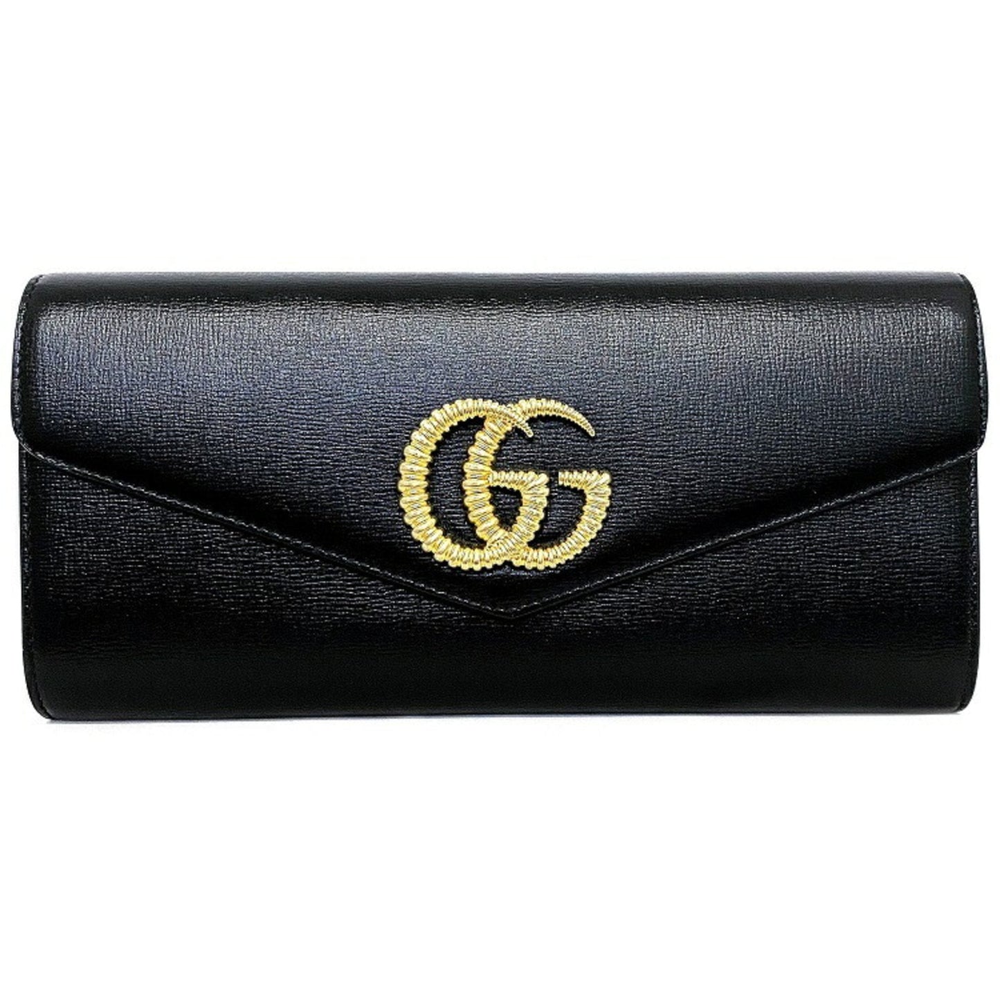 Luxury Gucci Clutch Bag Black Gold Broadway 594101-Bag Coated Leather Luxury Gucci GG Marmont Ladies Flap