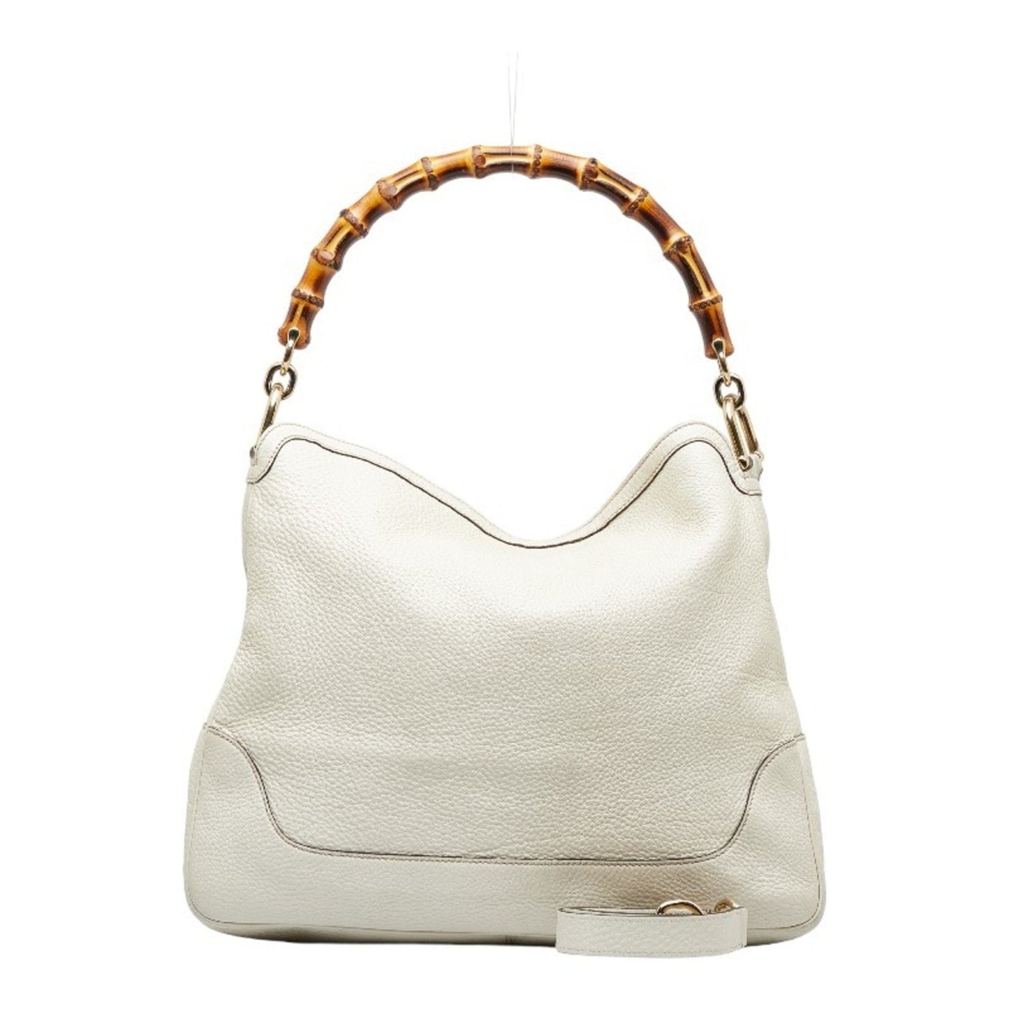 Luxury Gucci Bamboo GG Canvas Handbag Shoulder Bag 282315 White Leather Ladies