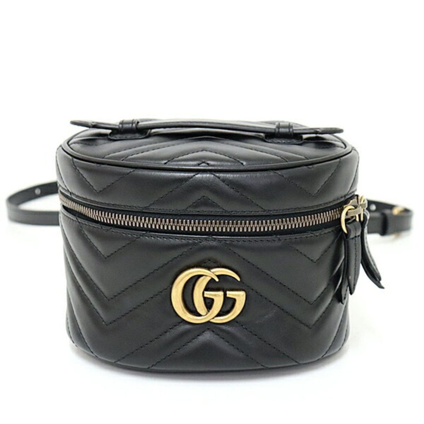 Luxury Gucci GG Marmont 598594 Quilting Bag Black