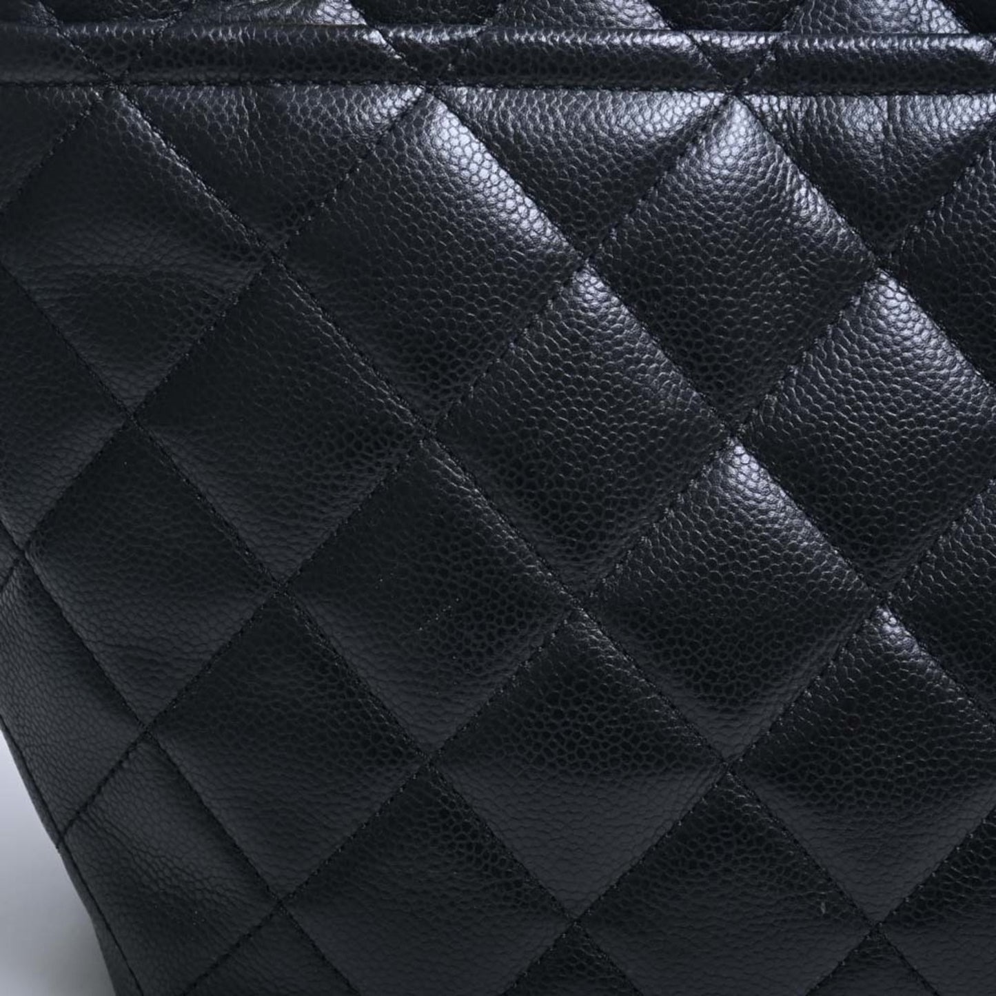 CHANEL Caviar Skin Matelasse Coco Mark GST Chain Tote Bag Black Ladies