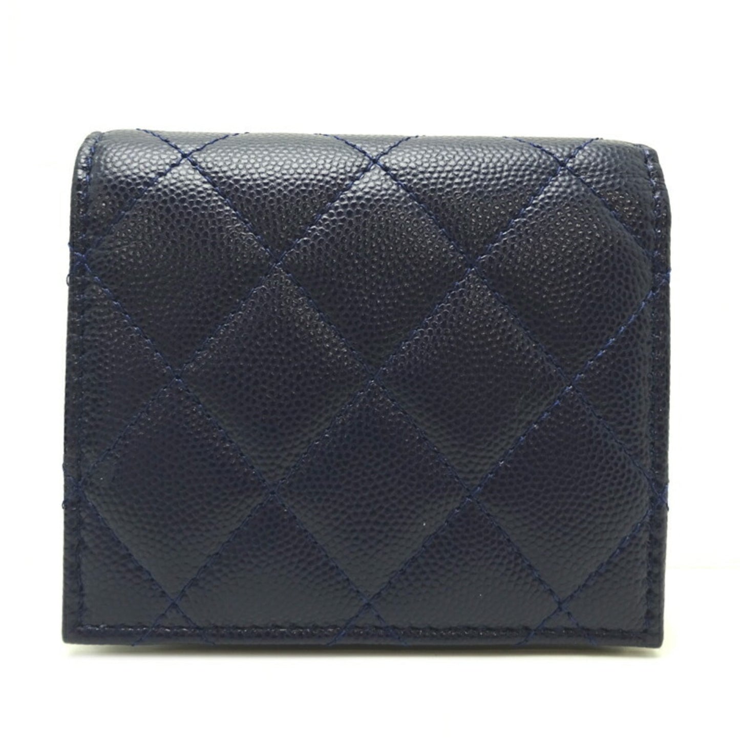 Luxury Chanel Matelasse Small Ladies' Men's Long Wallet AP3341 Caviar Skin Navy
