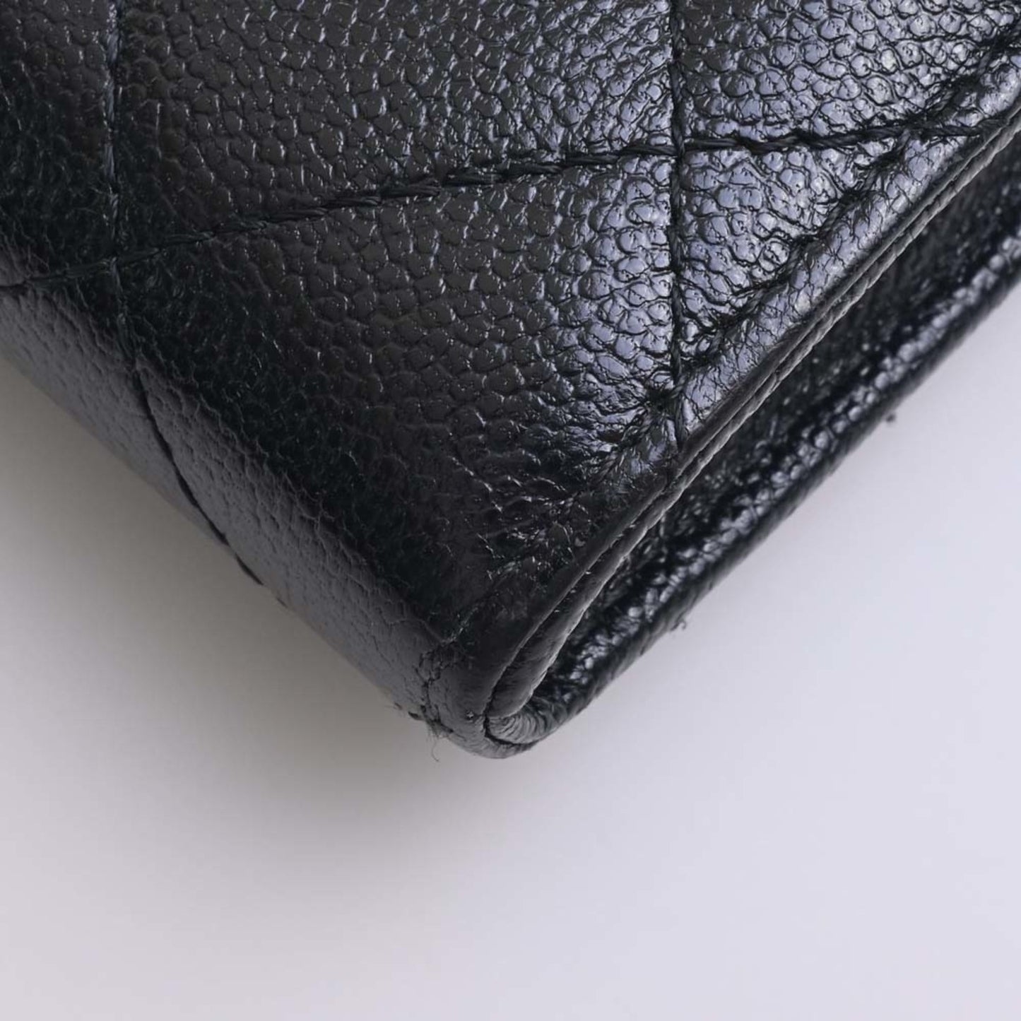 Luxury Chanel Caviar Skin Matelasse Coco Rock Bifold Long Wallet Black Ladies