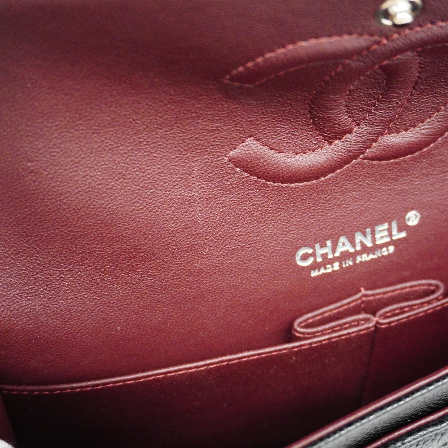 CHANEL  Matelasse W Flap W Chain Women's Caviar Leather Shoulder Bag Black
