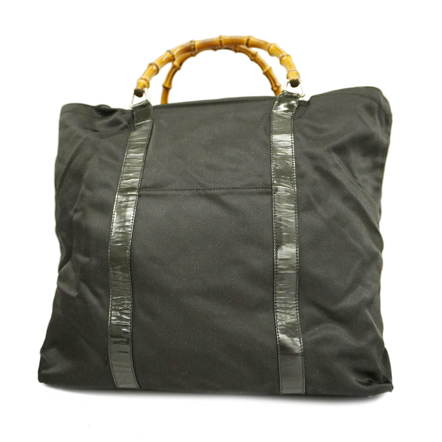 Luxury Gucci  Bamboo Boston Bag 002 3754 0412 Men,Women,Unisex Nylon Canvas Black