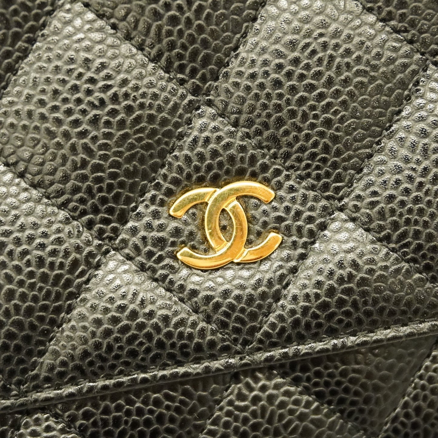 CHANEL  Matelasse Chain Shoulder Gold Hardware Caviar Leather Black