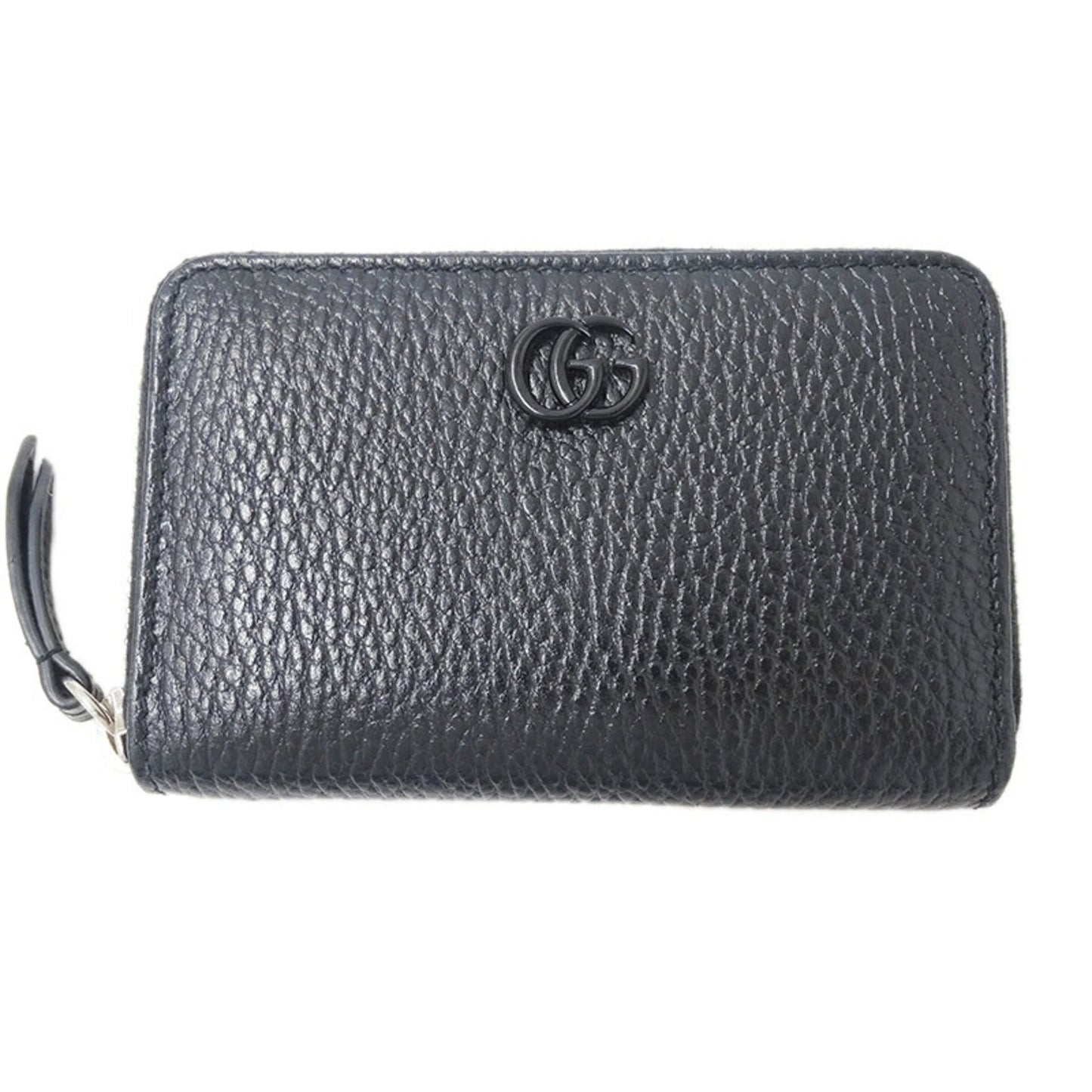Luxury Gucci Wallet Women's Men's Coin Case Petit Marmont Leather Double G Zip Around Black 644412 Card