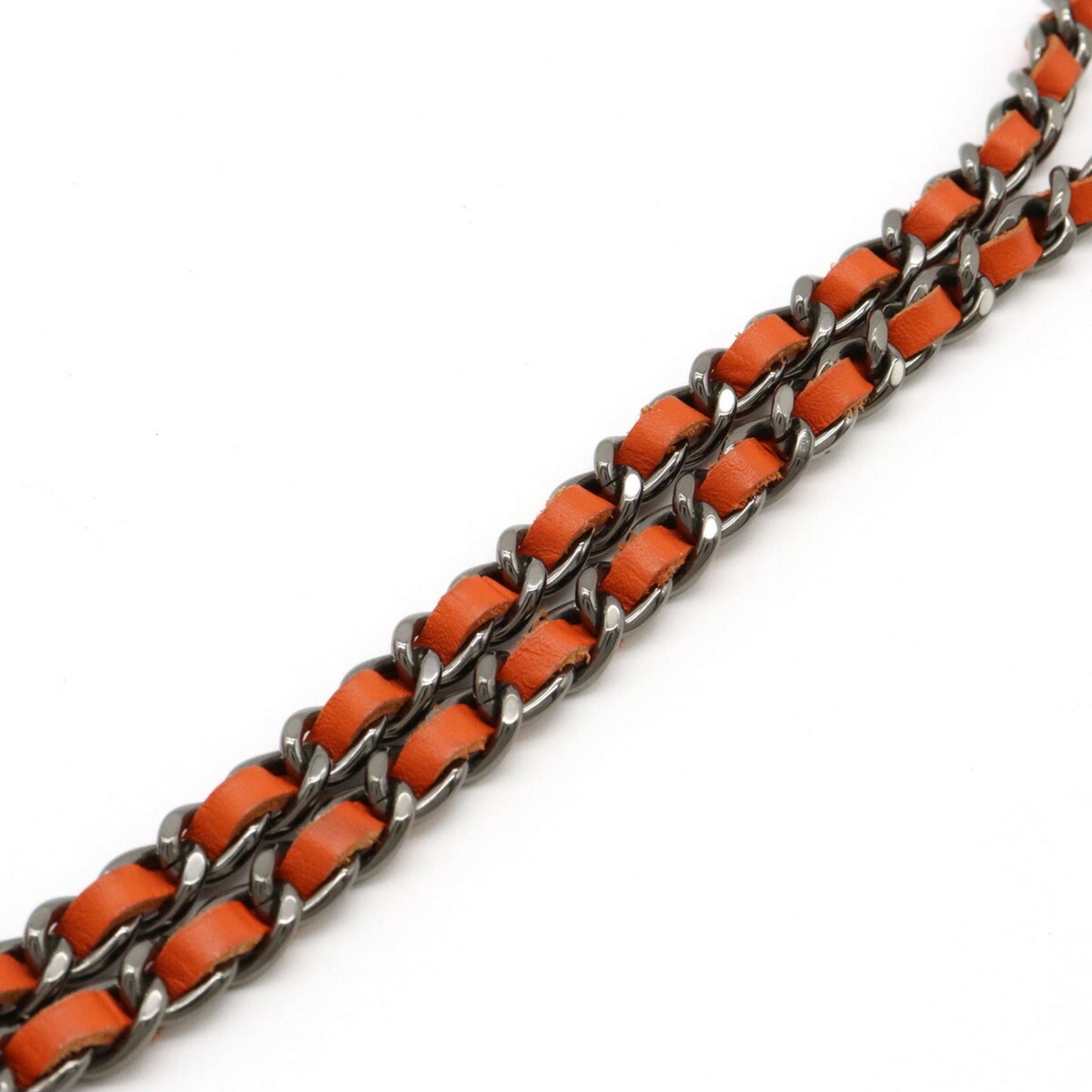 Luxury Chanel Coco Mark Chain Shoulder Bag Patent Leather Enamel Orange 8654