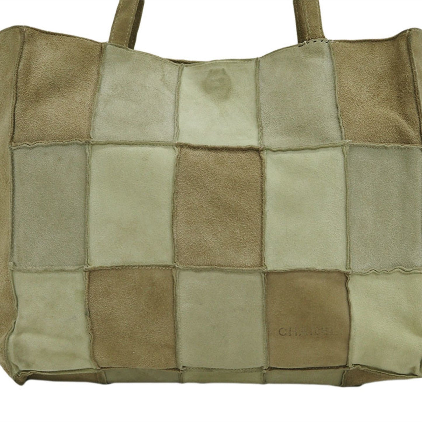 Luxury Chanel Suede Patchwork Shoulder Tote Bag Beige 6th Series Ladies