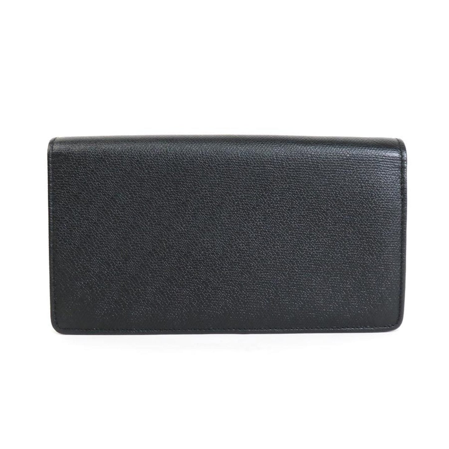 Luxury Chanel folio long wallet coco button leather black ladies