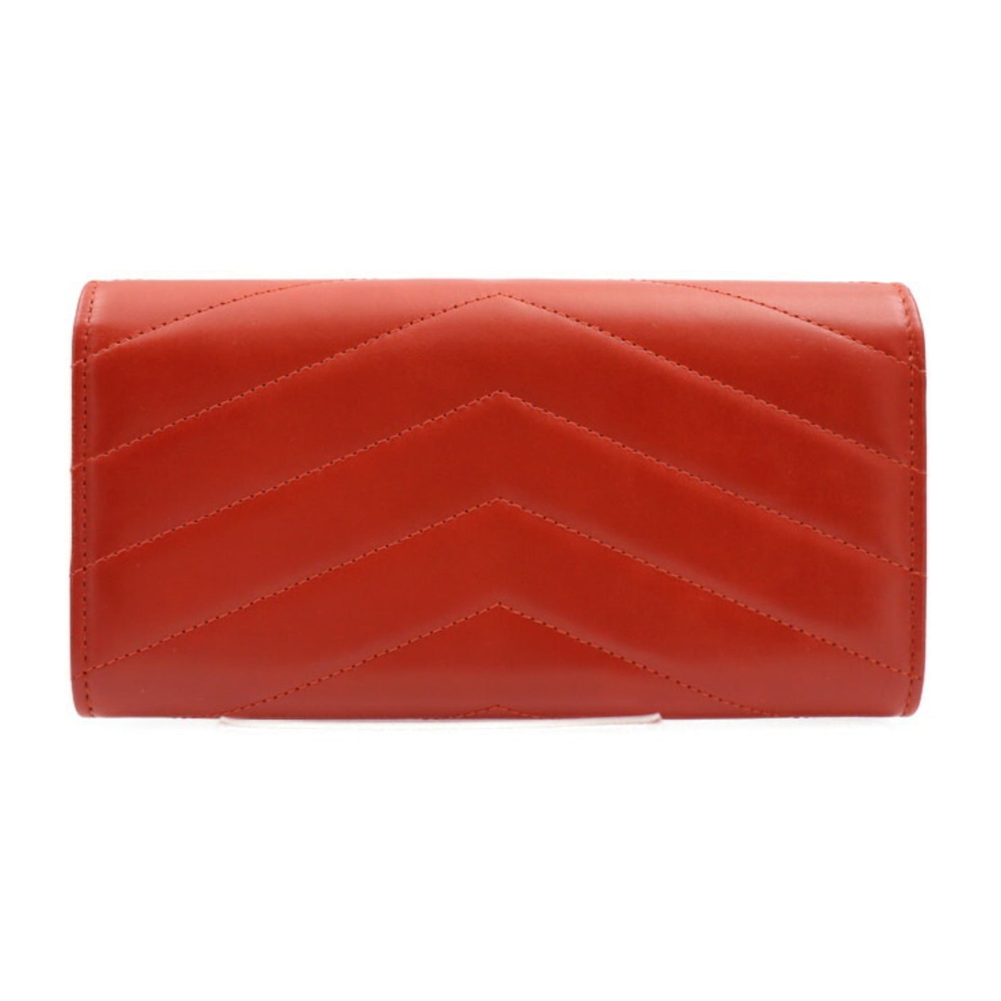 Luxury Chanel Chevron long wallet A81255 brick color gold metal fittings flap cover lid here mark