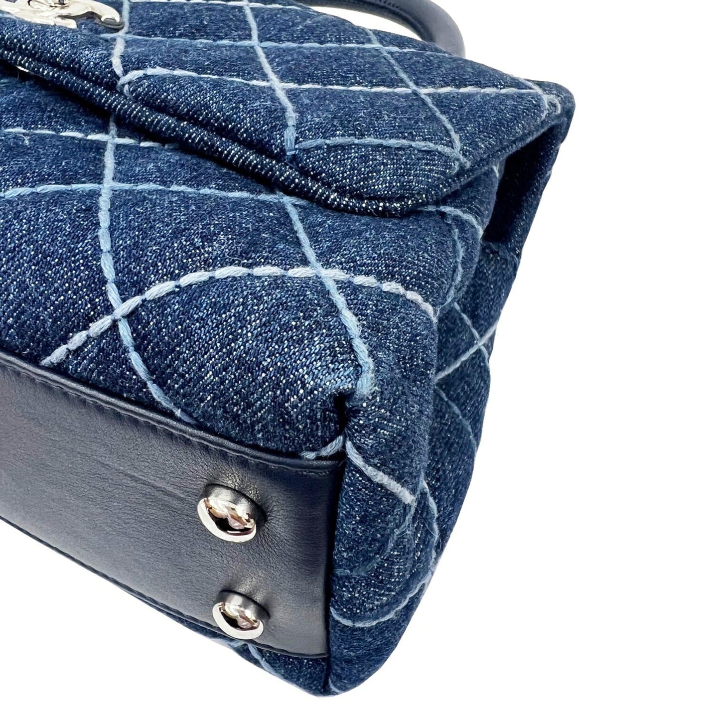 CHANEL Coco Handle XS Flap Bag 24 Shoulder Handbag Matelasse 27 Series A92990 Ladies Blue