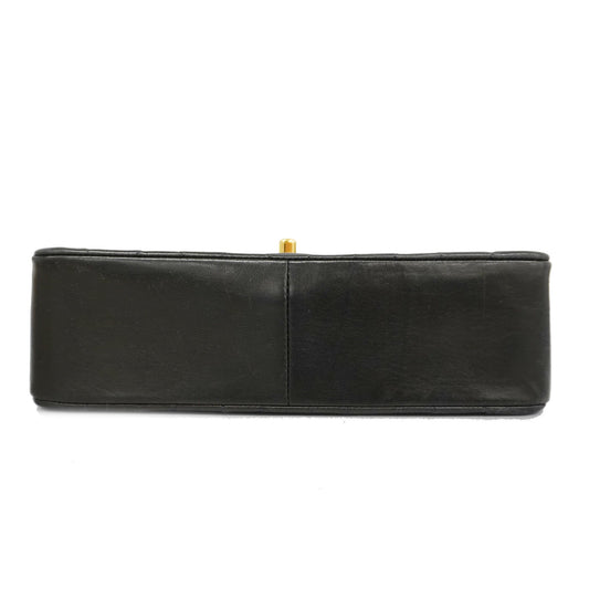 CHANEL[3ca0445]   Shoulder Bag Matelasse Diana Flap Single Chain Lambskin Black Gold metal