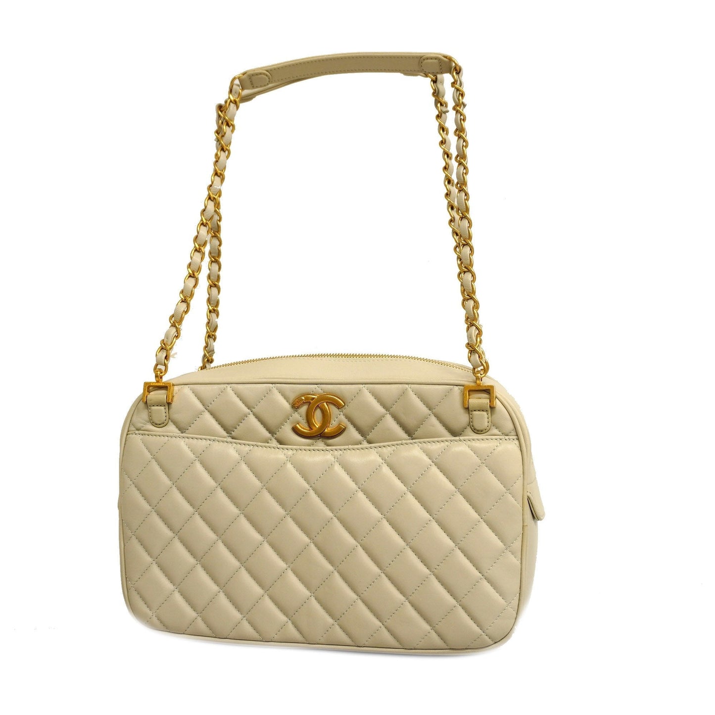Luxury Chanel  Matelasse Chain Shoulder Women's Leather Shoulder Bag Gray