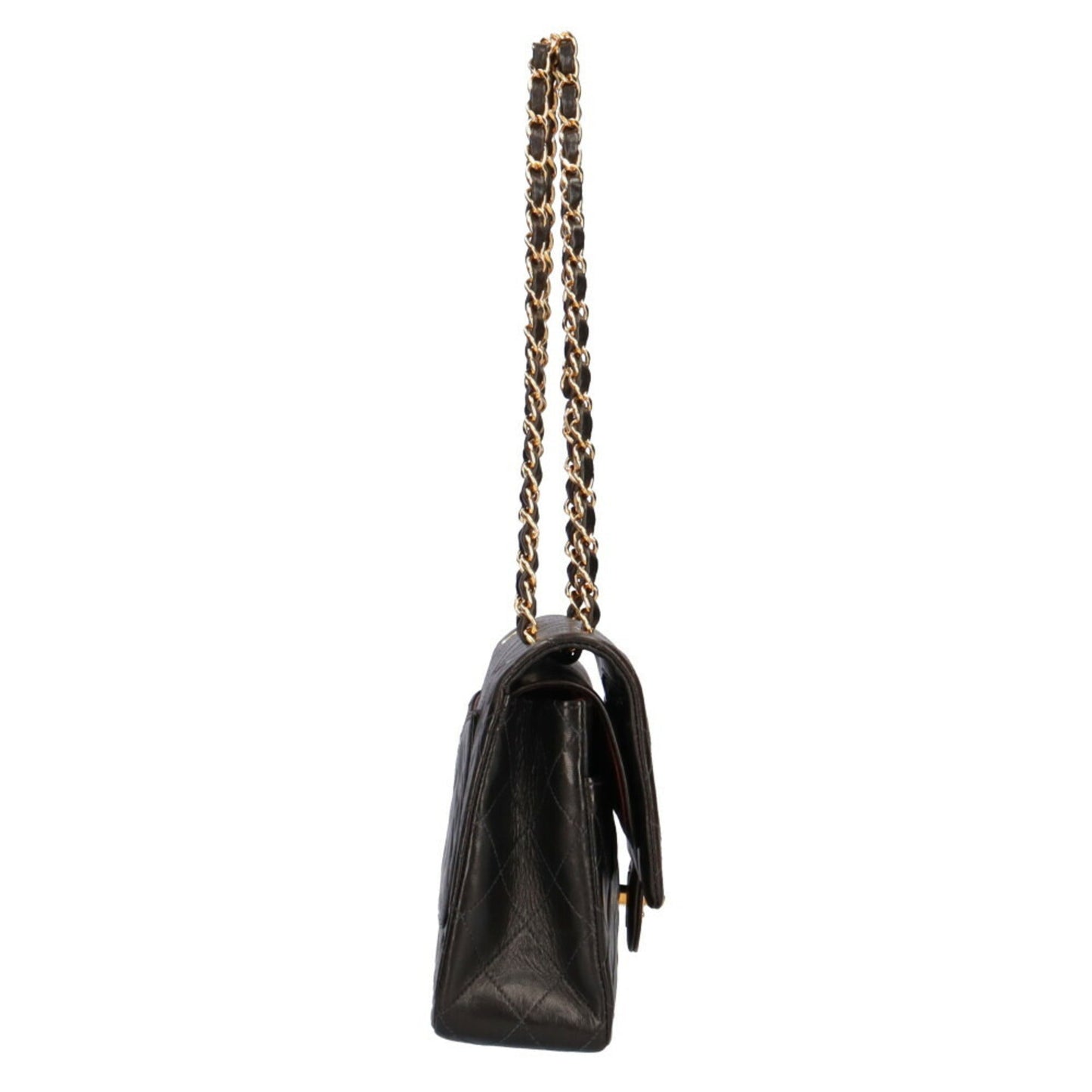 Luxury Chanel chain matelasse shoulder bag lambskin black ladies