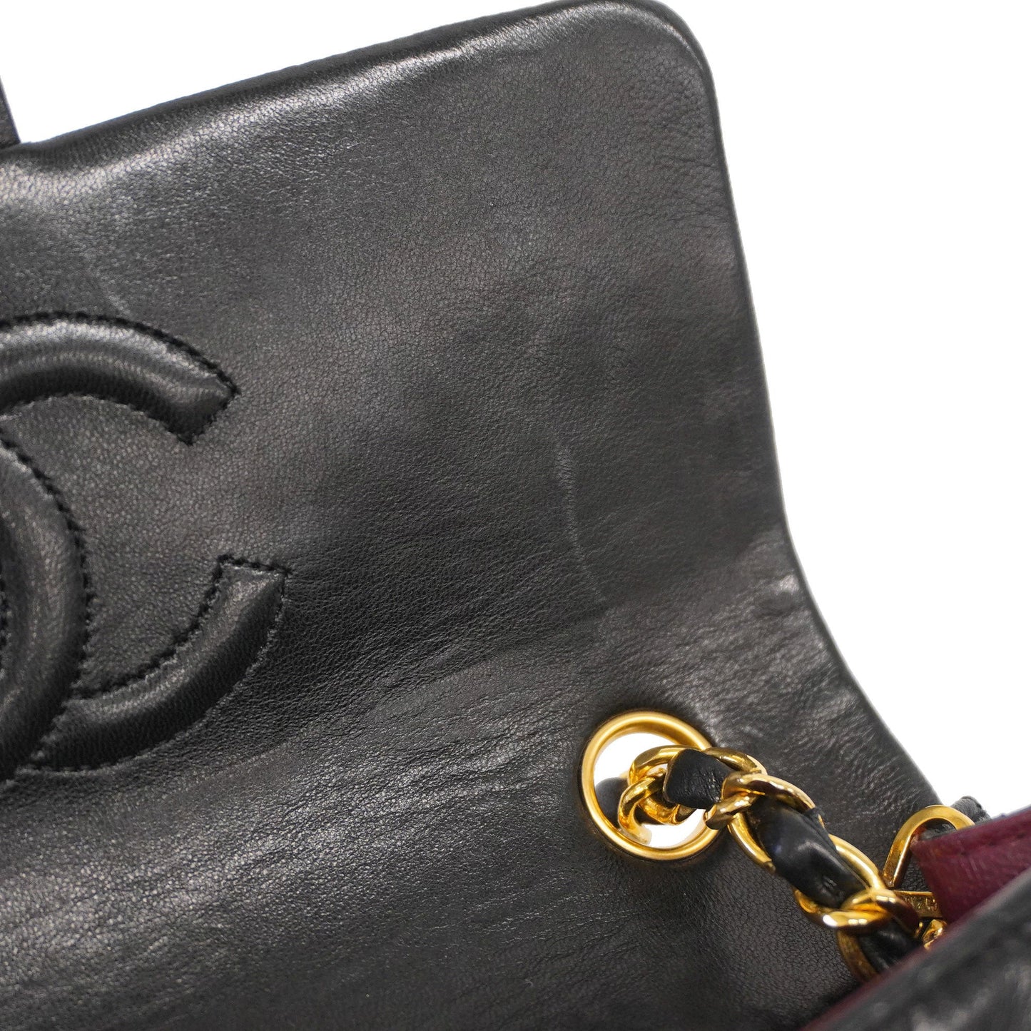 CHANEL  Matelasse Chain Shoulder Lambskin Women's Leather Shoulder Bag Black