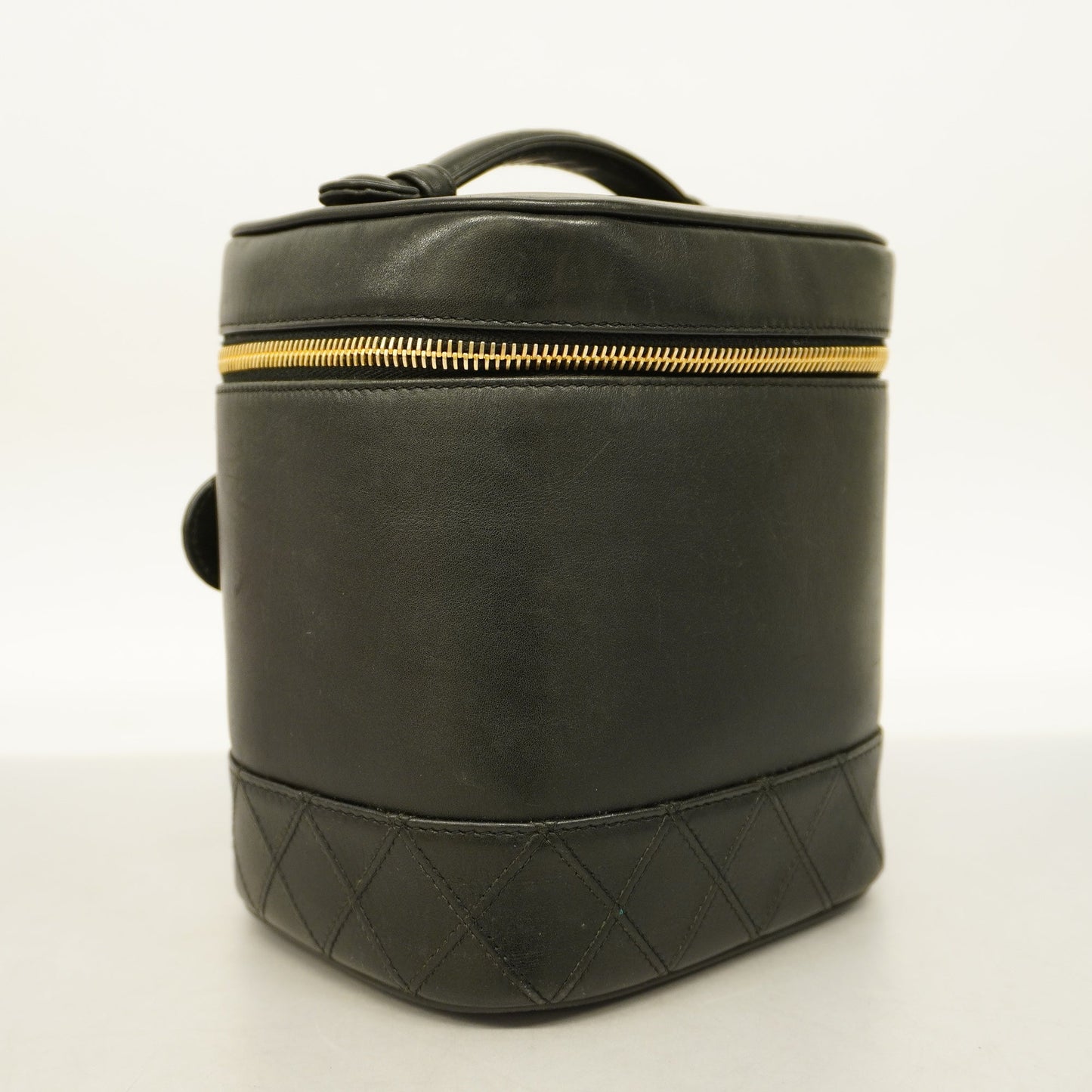 CHANEL  Bicolor Vanity Bag Women's Leather Vanity Bag Black