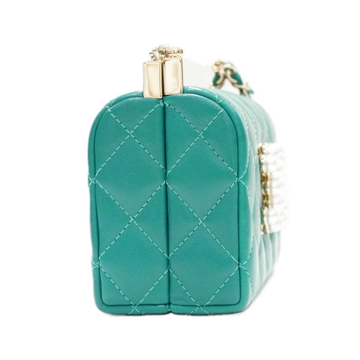Luxury Chanel Chain Clutch AP3452 Shoulder Bag Green Lambskin Women's Men's