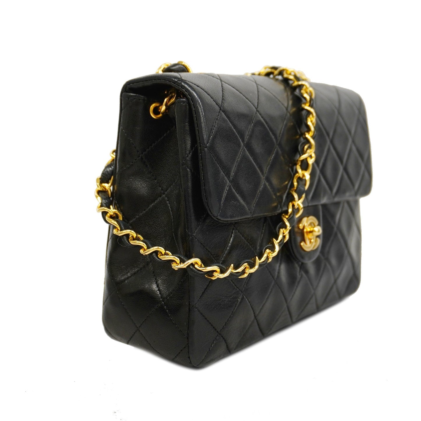 CHANELAuth  Matelasse Diana Flap Chain Shoulder Women's Leather Shoulder Bag