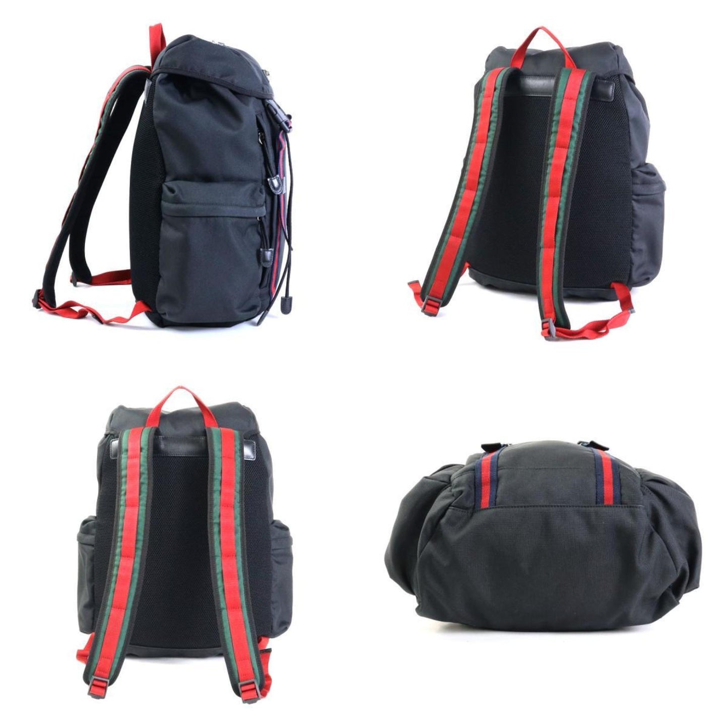 Luxury Gucci Trending 2025 Backpack Webline Cat Head Nylon Black Men's