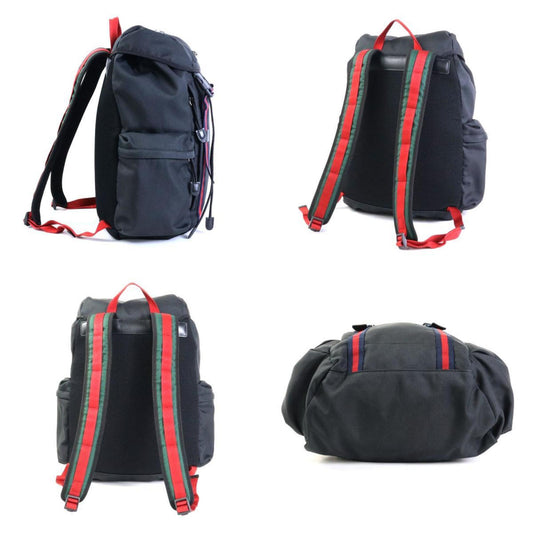 Luxury Gucci Trending 2025 Backpack Webline Cat Head Nylon Black Men's