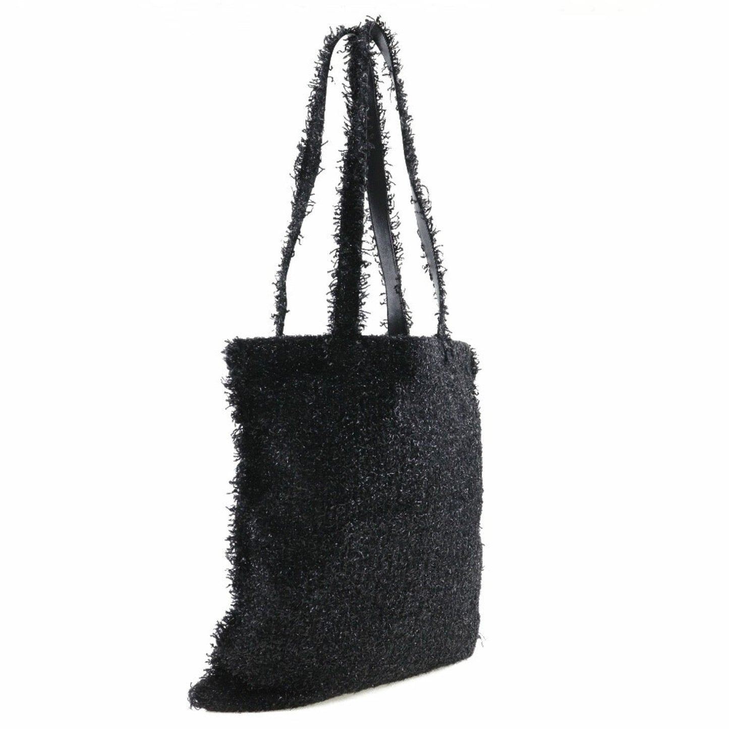 Luxury Chanel Robot Tote Bag Cocomark A94646 Tweed Black/Silver Hardware Unisex